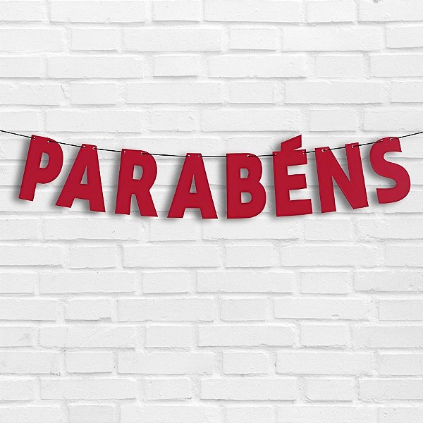 Faixa Parabéns - Festa Colors Vermelho - 72x15,5cm - 1 unidades - Regina Festas - Rizzo