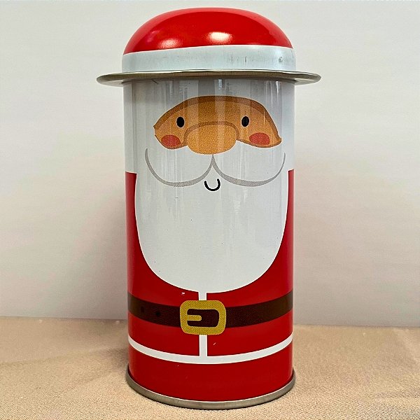 Lata De Metal De Natal - Papai Noel Sorrindo - 5,5x11cm - 1 unidade - Rizzo