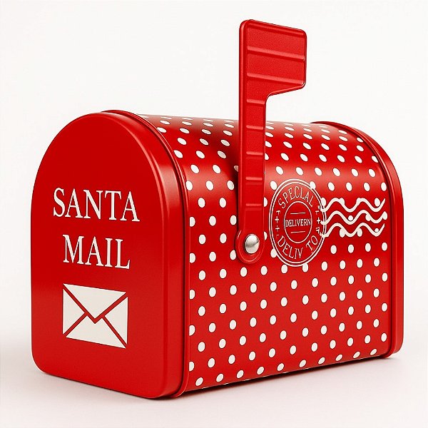 Lata De Metal De Natal - Correio - 8x9,5x13cm - 1 unidade - Rizzo