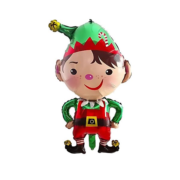 Balão de Festa Microfoil 23" 58cm - Gnomo De Natal - 1 unidade - Rizzo