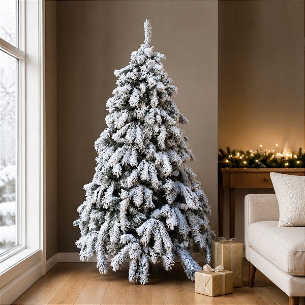Árvore de Natal Modelo Cardamomo Nevada - 577 Galhos - 1,80m - Ref. RZO387 - 1 unidade - Rizzo