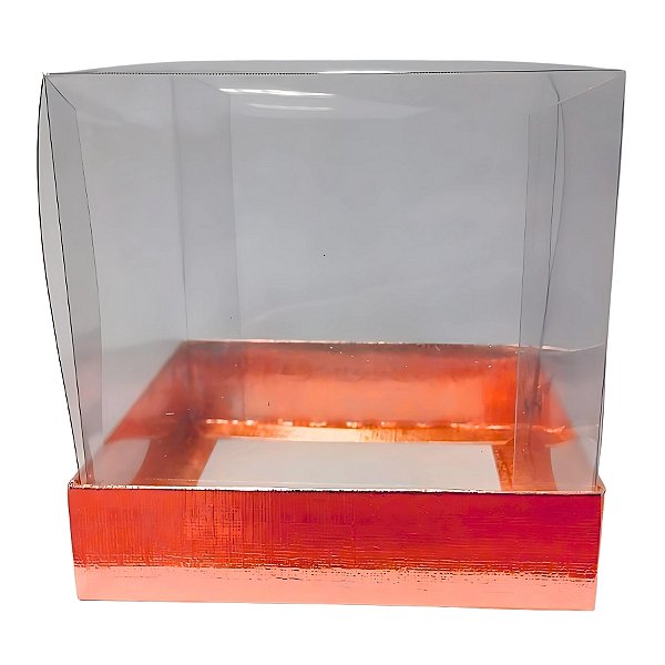 Caixa Para Bolo Pvc Base Vermelha Texturizada - 20x20x20cm - 1 unidade - Assk - Rizzo