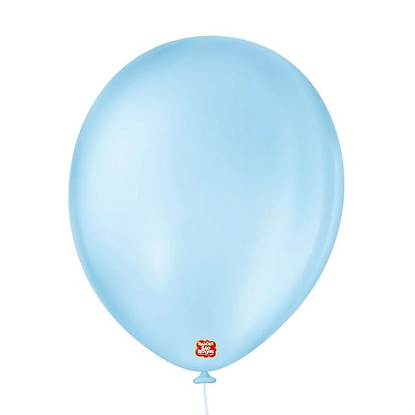 Balão de Festa Látex Liso - Azul Baby - Balões São Roque