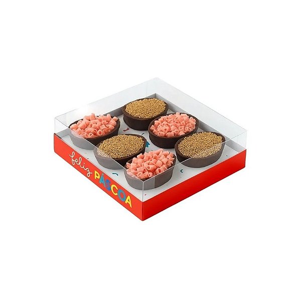 Caixa Degustação Para 6 Mini Ovos De 100g - Feelings - 22,6x23,8x7cm - 6 unidades - Cromus - Rizzo