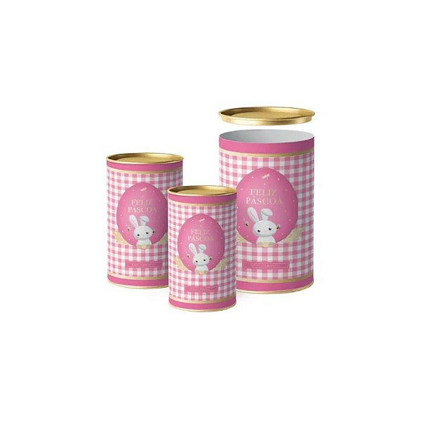 Lata Para Ovo Rígida - Contos De Páscoa - Rosa - 1 unidade - Cromus - Rizzo