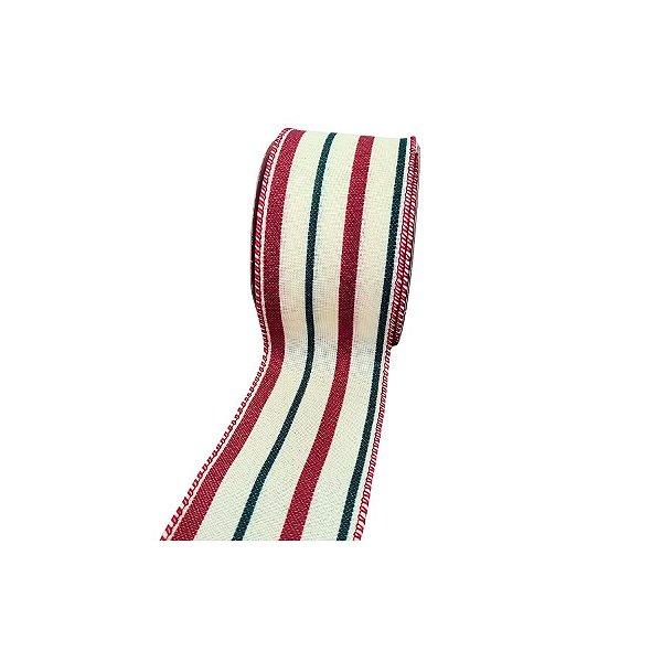 Fita Aramada Decorativa  - Natalina Listrada - 6,3cmx9,14m - 1 unidade - Rizzo