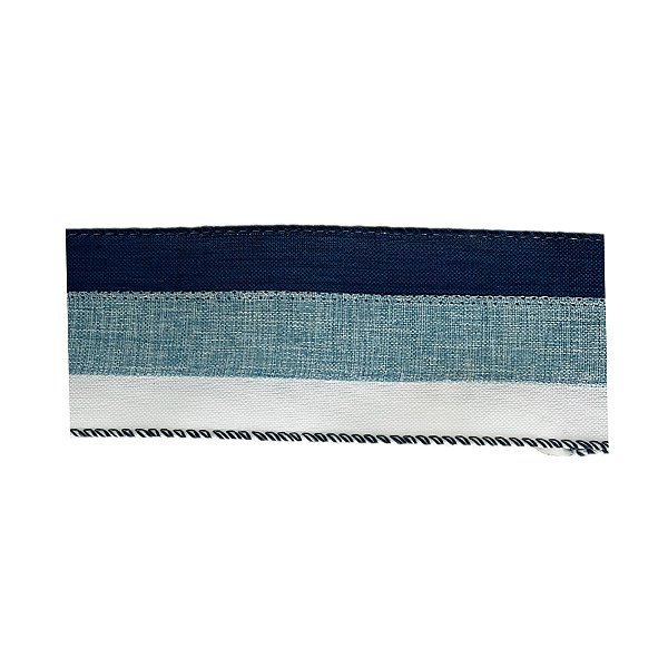 Fita Decorativa de Natal Listrada - Azul e Branca - 6,5x914cm - 1 unidade - Rizzo