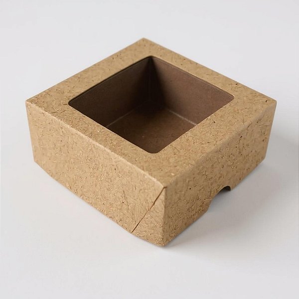 Caixa 4 Doces com Visor VC7 (7x7x4cm) Kraft - 20 unidades - Rizzo - Rizzo