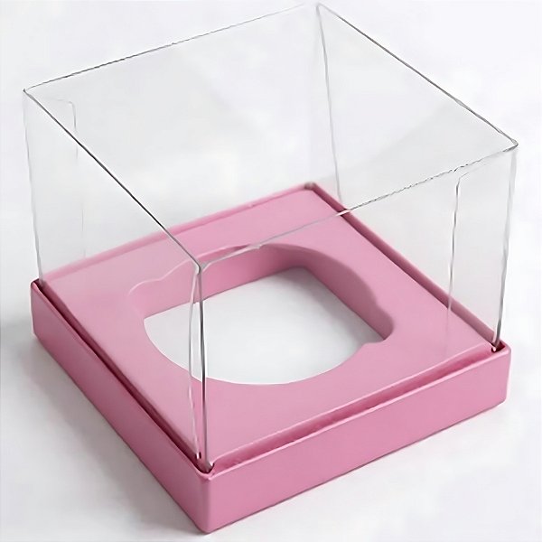 Caixa Mini Bolo G (8cm x 8cm x 8cm) Rosa - 10 unidades - Assk - Rizzo