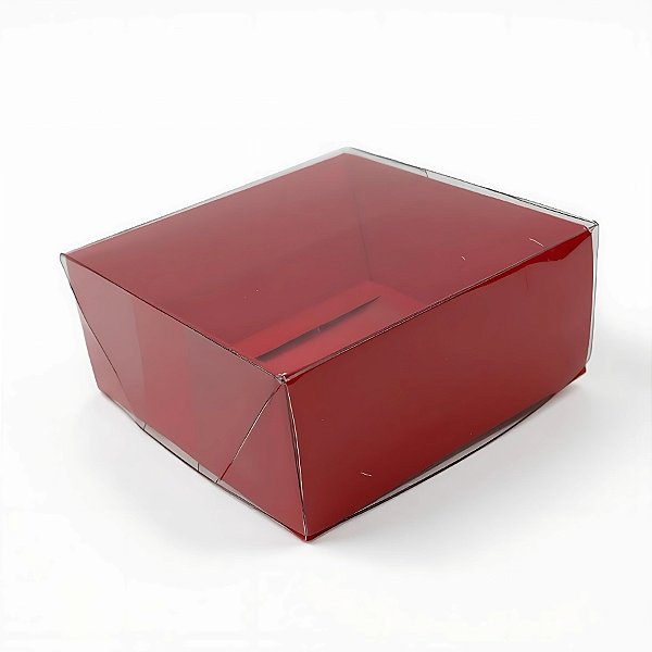 Caixa Pvc Lembrancinha N°4 Base Vermelha - 8,5x8,5x3,5cm - 10 unidades - Assk - Rizzo