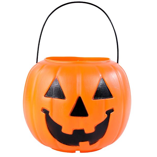 Baldinho de Halloween com Alça - Abóbora Happy Halloween - 18cm - 1 unidade - Cromus - Rizzo