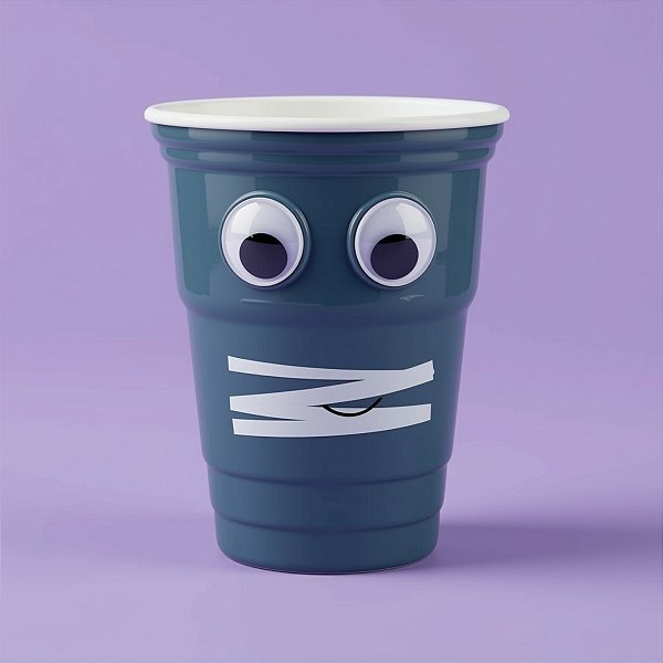 Copo de Plástico Rígido de Halloween - Assustador - Azul - 350ml - 1 unidade - Cromus - Rizzo