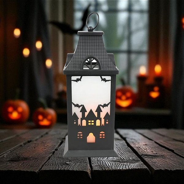 Lamparina Halloween - Casarão Assombrado - 30x13cm - 1 unidade - Cromus - Rizzo