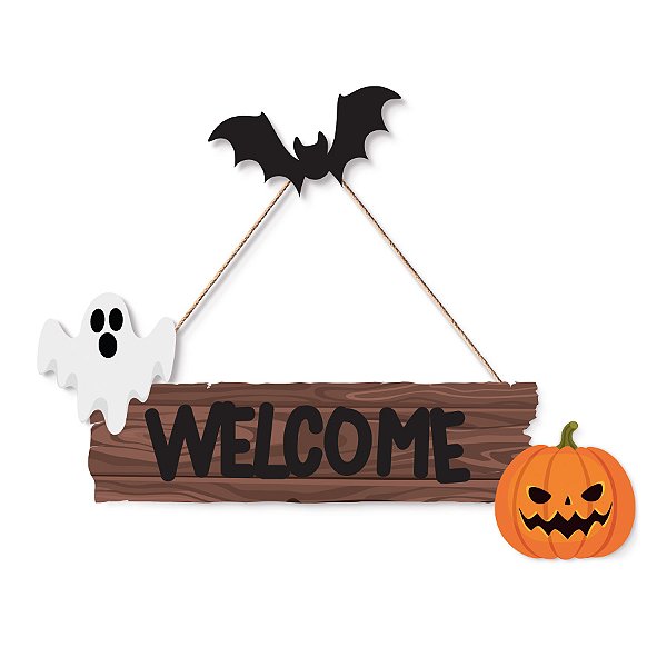 Placa para Porta - Halloween Travessuras - 1 unidade - Cromus - Rizzo