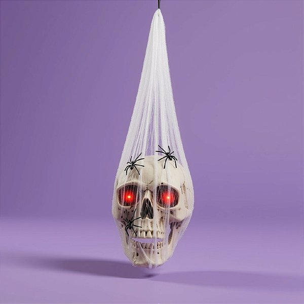 Enfeite Decorativo Halloween - Cranio Da Morte - 14cm - 1 unidade - Cromus - Rizzo