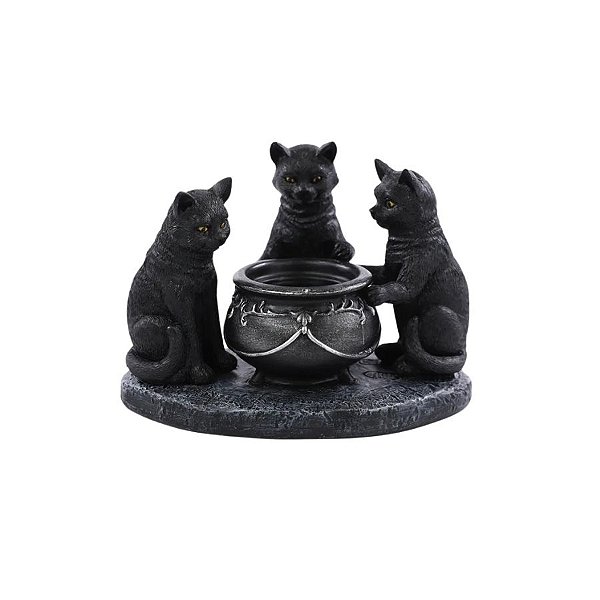 Enfeite Decorativo Halloween em Resina - Gatos Noite do Terror - 12,5cm  - 1 unidade - Cromus - Rizzo