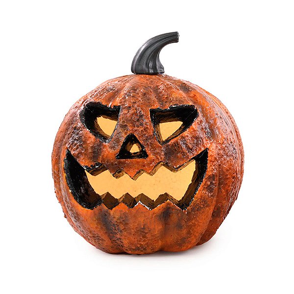 Enfeite de Halloween - Abóbora Salém com Led - 18x17cm - 1 unidade - Cromus - Rizzo