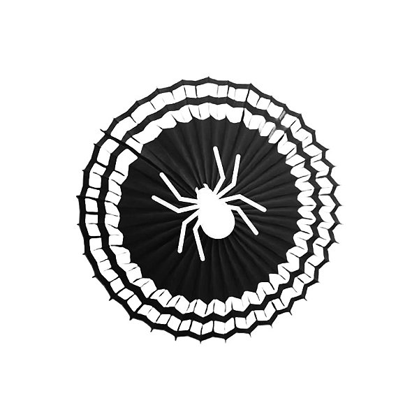 Enfeite Decorativo de Halloween - Fiorata Encarte Preto com Aranha Branca - 40cm - 1 unidade - Girotoy - Rizzo