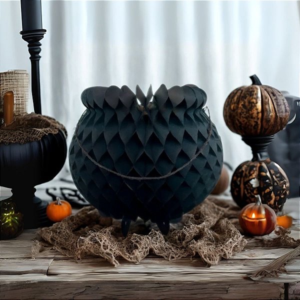 Enfeite Decorativo de Halloween - Caldeirão Bruxa para Mesa - 18,5cm - 1 unidade - Girotoy - Rizzo