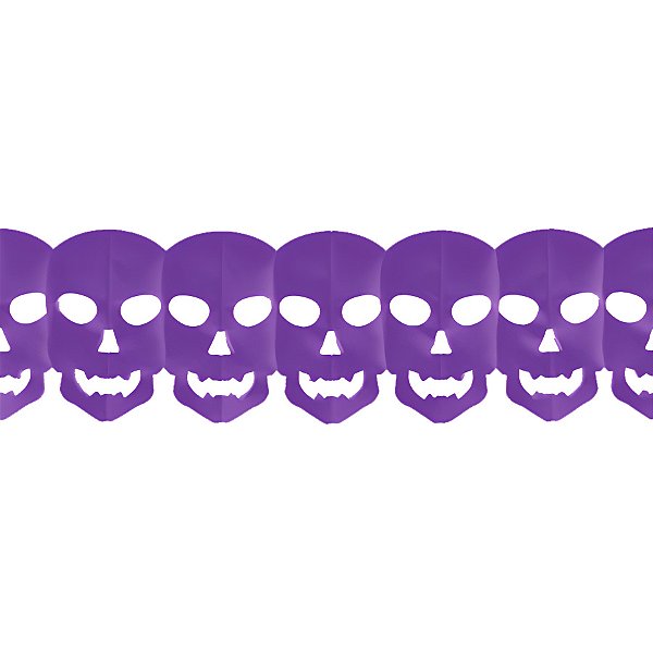 Enfeite Decorativo de Halloween - Guirlanda Caveira - Roxo - 1 unidade - Girotoy - Rizzo