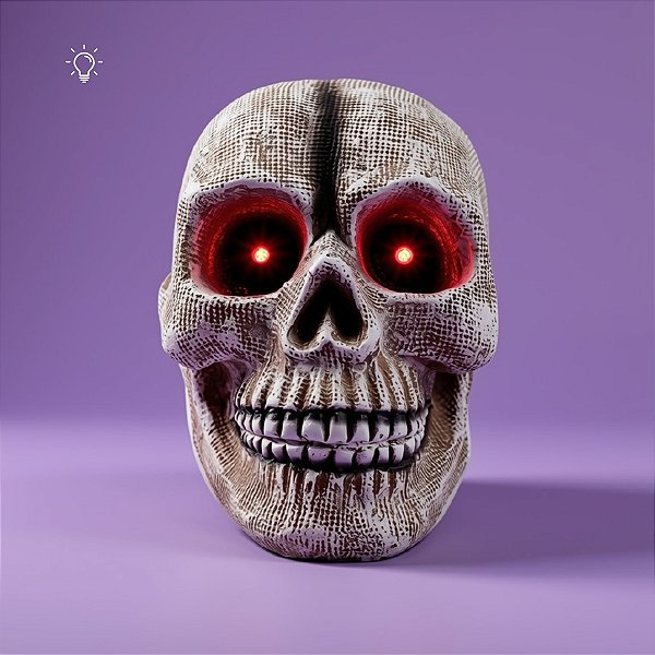 Enfeite Decorativo Halloween - Crânio com Luzes  - 1 unidade - Cromus - Rizzo