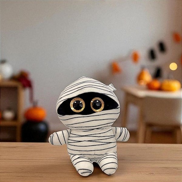 Pelúcia Mini Múmia Branca 18 cm - Halloween - 1 unidade - Rizzo