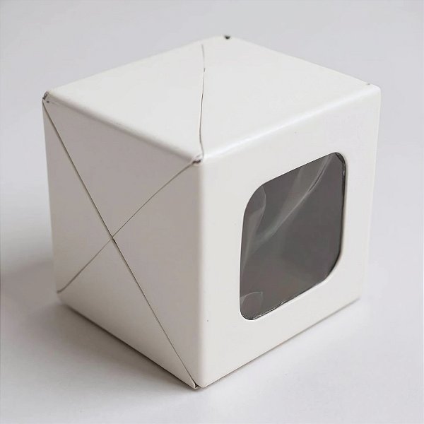 Caixa com Visor VC5 (5cm x 5cm x 4cm) Branco - 20 unidades - Rizzo