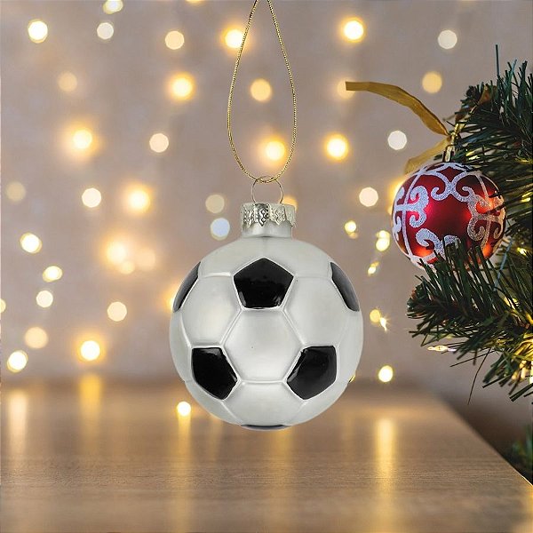 Enfeite De Pendurar De Natal - Bola De Futebol - 7,5cm - 1 unidade - Cromus - Rizzo