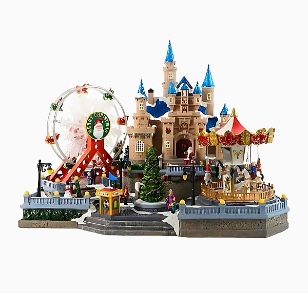 Cenário Natalino - Vila De Natal Com Som, Luz e Movimento - 59x47cm - 1 unidade - Rizzo