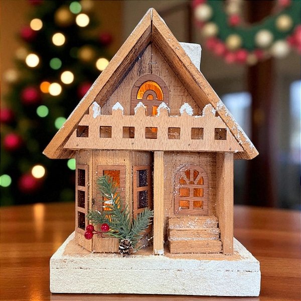 Casinha Nevada de Natal - 30cm - 1 unidade - Rizzo