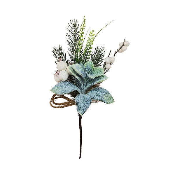 Galho Decorativo - Berry Branco - 30cm - 1 unidade - Rizzo