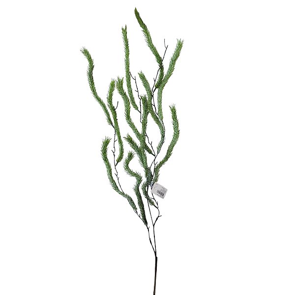Galho Decorativo - Folhas Verdes Nevadas - 78cm - 1 unidade - Rizzo