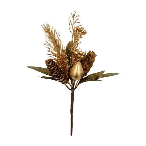 Galho Decorativo - Dourado - 25cm - 1 unidade - Rizzo