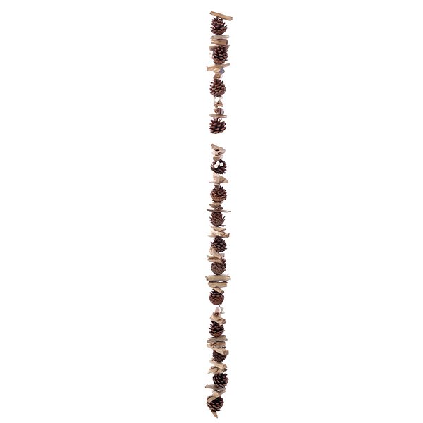 Galho Com Pinhas e Madeira - Marrom - 125cm  - 1 unidade - Cromus - Rizzo