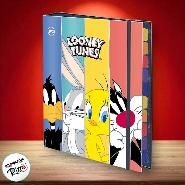 Fichário A5 - Looney Tunes - 18,5x25,1cm - 1 unidade - Rizzo