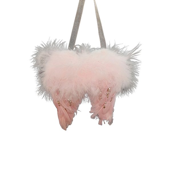 Asa De Anjo Decorativa de Natal - Rosa - 17cm - 1 unidade - Rizzo