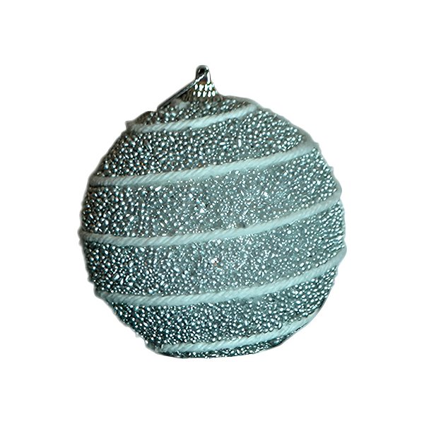 Bola de Natal Decorada - Prata - 10cm - 3 unidades - Rizzo