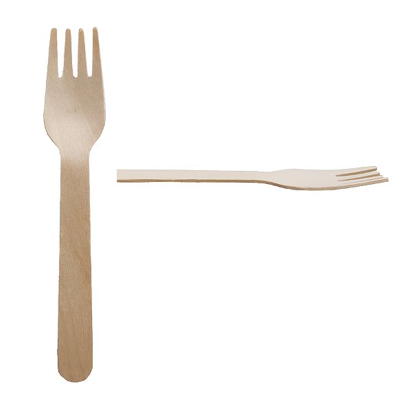 Garfo de Madeira Para Refeição - 16cm - 25 unidades - Theoto - Rizzo