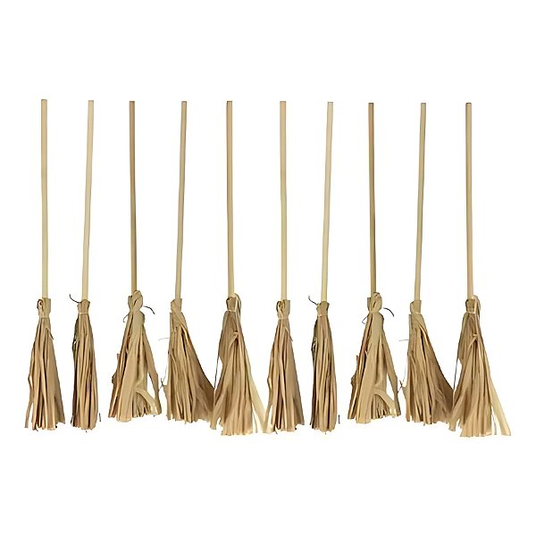 Enfeite Decorativo - Vassoura De Madeira - 28cm - 10 unidades - Artlille - Rizzo
