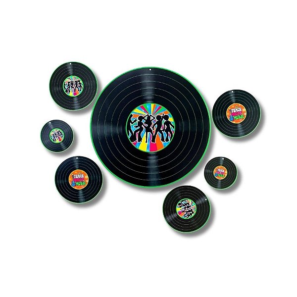 Kit Painel Decorativo - Disco De Vinil - Neon  - 1 unidade -  Nc Toys - Rizzo