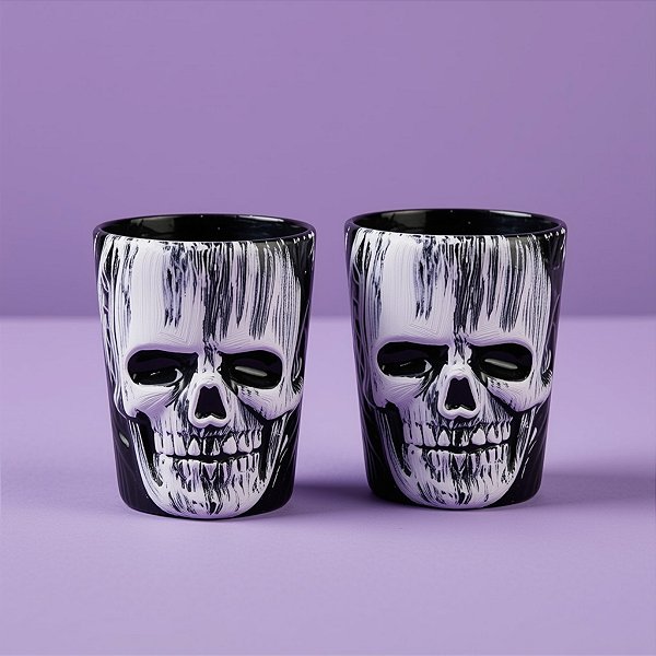 Copo de Shot Halloween - Caveira - 55ml - 2 unidades - Rizzo