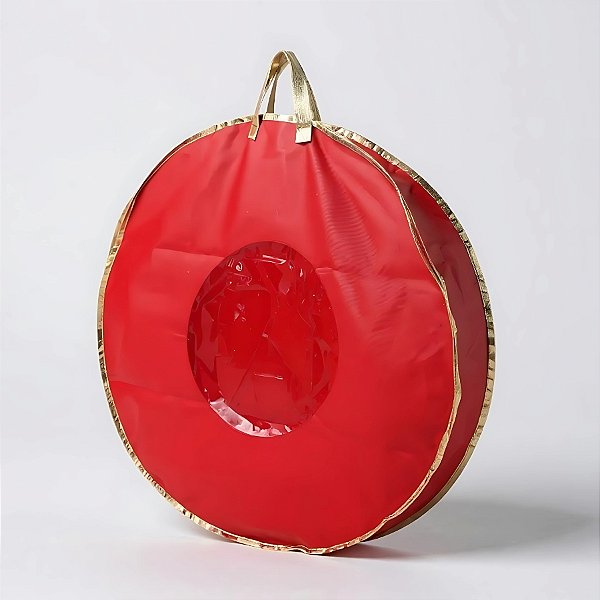 Bolsa Vermelha Para Guirlanda De Natal - 12x76x76cm - 1 unidades - Cromus - Rizzo