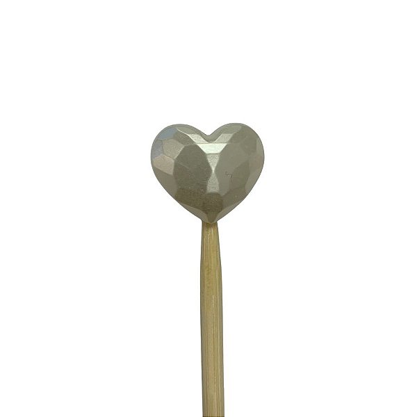 Palito Para Aromatizador - Coração Perolado Branco - 25cm - 1 unidade - Rizzo