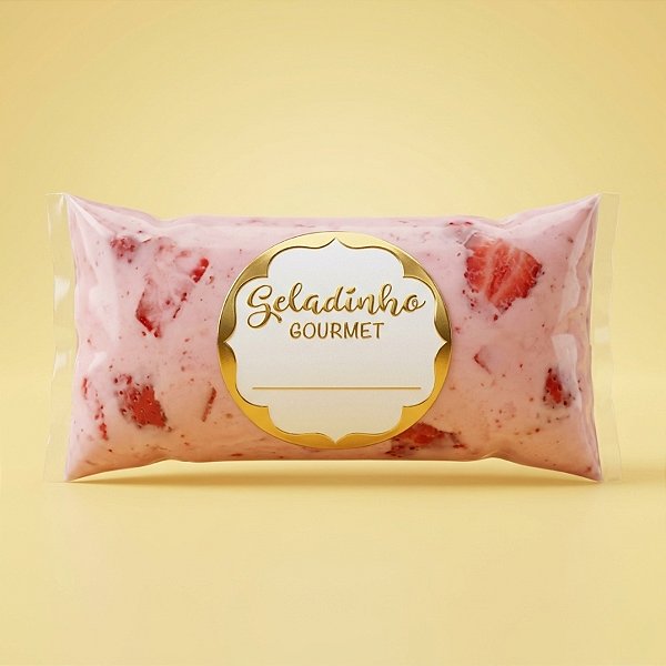 Adesivo Redondo "Geladinho Gourmet" - Ref.2107 - Hot Stamping - 2,5x2,5cm - 50 unidades - Stickr - Rizzo