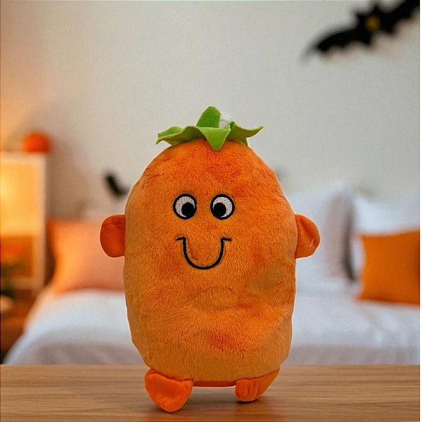 Abóbora de Pelúcia - Laranja - 20cm  - 1 unidade - Rizzo