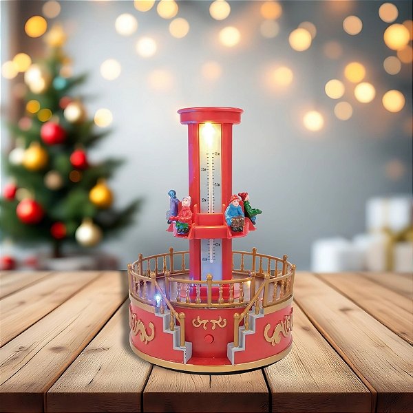 Cenário de Natal - Elevador com Som, Led e Movimento - 13x19x13cm - 1 unidades - Cromus - Rizzo