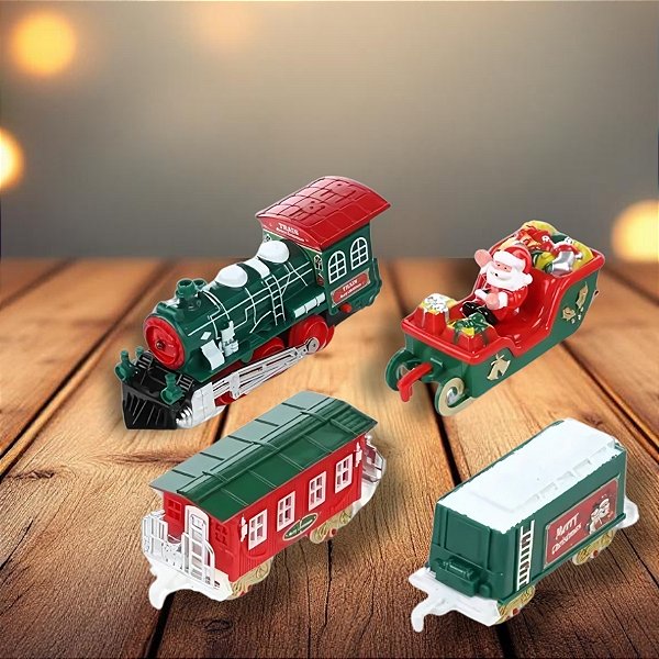 Kit Trem Natalino 22 Peças com Som, Luz e Movimento - 7x58x5cm - 1 unidades - Rizzo