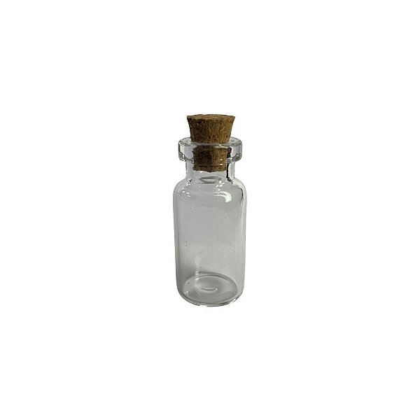Potinho de Vidro com Tampa de Rolha - 3ml - 1,6x3,5cm - 12 unidades - Rizzo