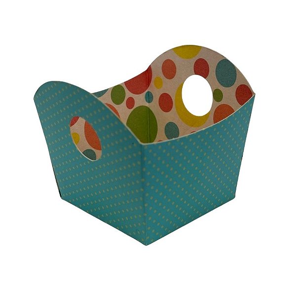 Cestinha Para Doces - Candy Colors Turquesa - 5,5x6x5,5cm - 10 unidades - Cromus - Rizzo
