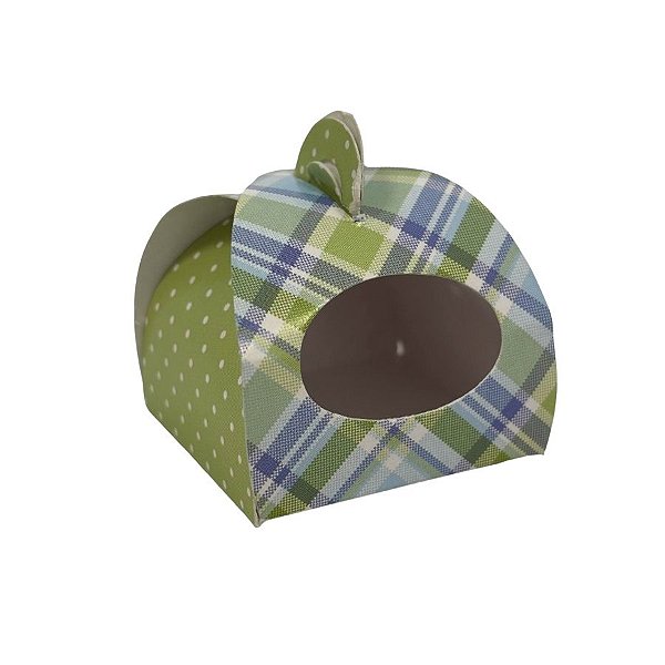Caixa Para Doces Lembrancinha Tipo Valise - Xadrez Verde - 3,5x3,5cm - 24 unidades - Cromus - Rizzo